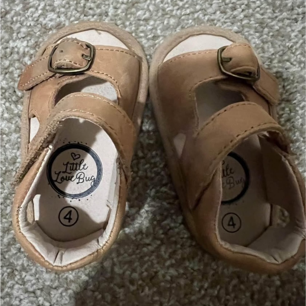Little Love Bug Tan Baby Walker Shoes
